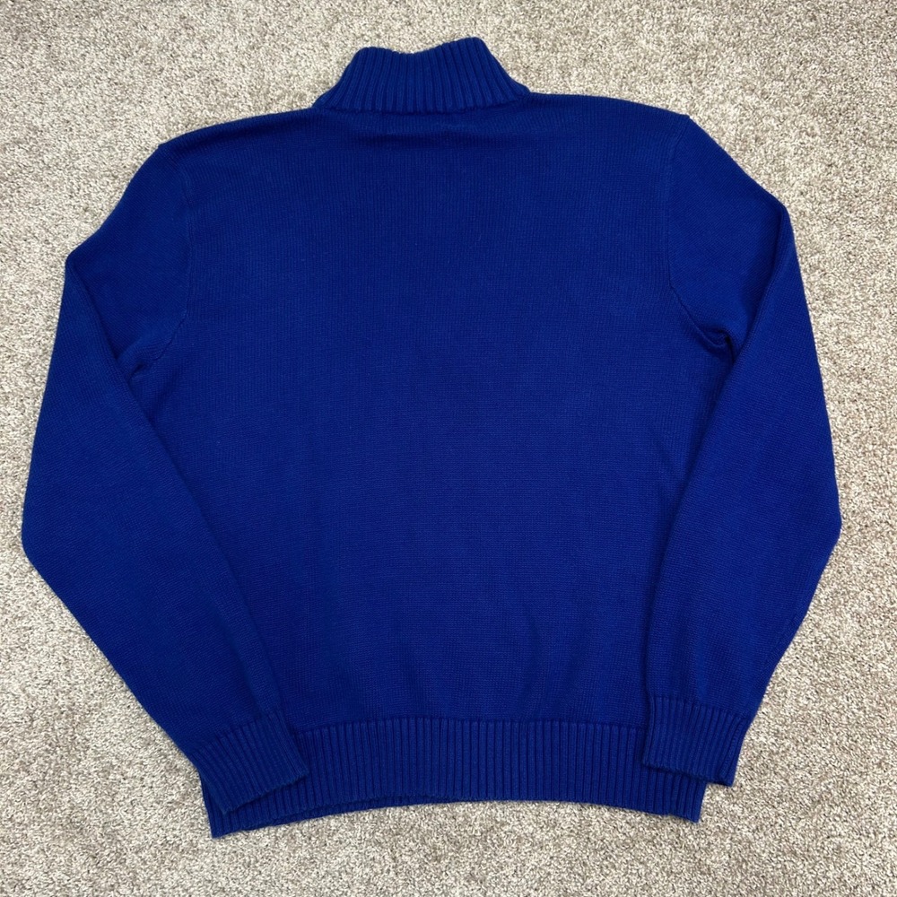 Vintage y2k Polo Ralph Lauren 1/4 Zip Sweater Pullover Men‎ Size Large Blue - Picture 8 of 8